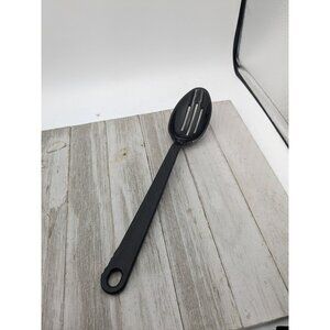 Tailor Made Products Slotted Spoon #1 Black Nylon Plastic 11 1/2"